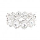 Rhodium Color With AB Color Crystal Stretch Bracelets