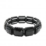 Black Color With Crystal Stretch Bracelets