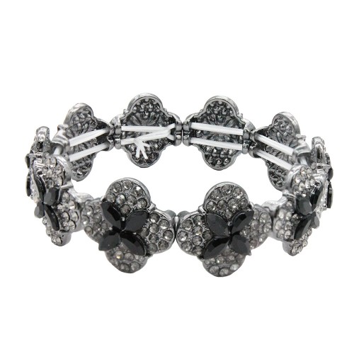 Black Color Clover Stretch Bracelets