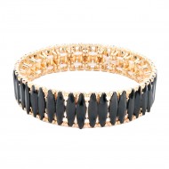 Gold Plated With Black Color Stretch Bracelets