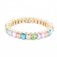 Gold Plated With Multi Crystal Stretch Bracelets