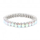 Rhodium Color With AB Color Crystal Stretch Bracelets