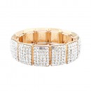 Gold Plated With Clear Crystal Stretch Bracelets