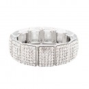 Gold Plated With Clear Crystal Stretch Bracelets