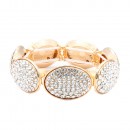 Gold Plated With Clear Crystal Stretch Bracelets