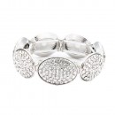 Gold Plated With Clear Crystal Stretch Bracelets