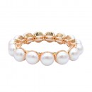 Rhodium Color With 12mm Pearl Stretch Bracelets