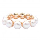 Rhodium Color With 16mm Pearl Stretch Bracelets