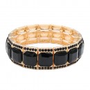 Stretch Bracelets. Gold with Black Color