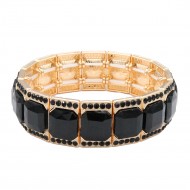 Stretch Bracelets. Gold with Black Color