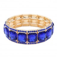 Stretch Bracelets. Gold With Blue Color