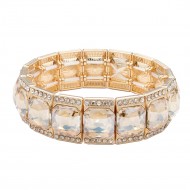 Stretch Bracelets .Gold With Topaz Color