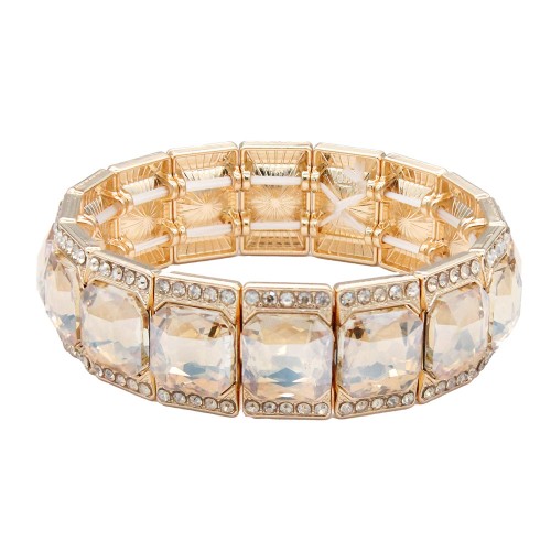 Stretch Bracelets .Gold With Topaz Color