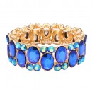 Stretch Bracelets. Gold With Multi Color