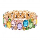 Stretch Bracelets. Gold With Multi Color