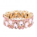 Stretch Bracelets. Gold With Multi Color