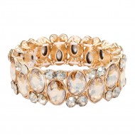 Stretch Bracelets. Gold With Topaz