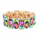 Stretch Bracelets. Gold With Multi Color