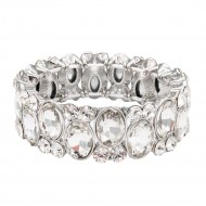 Stretch Bracelets. Silver Clear