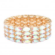 Stretch Bracelets. Gold with AB Color