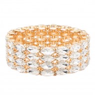 Stretch Bracelets. Gold With Clear Color
