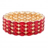 Stretch Bracelets. Gold with Red