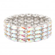 Stretch Bracelets. Silver AB Color