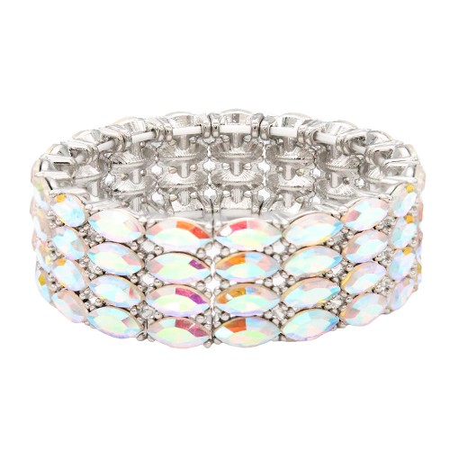 Stretch Bracelets. Silver AB Color