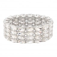 Stretch Bracelets .Silver Clear