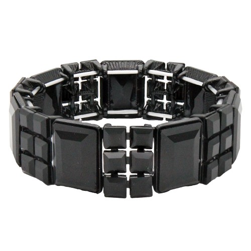 Stretch Bracelets. Jet Black Color Stretch Bracelets. Jet Black Color