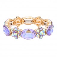 Stretch Bracelets. Gold With Purple Color