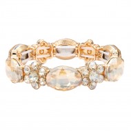 Stretch Bracelets. Gold With Topaz