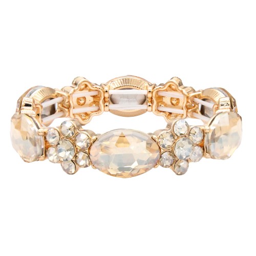 Stretch Bracelets. Gold With Topaz