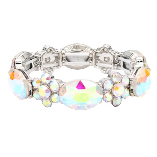 Stretch Bracelets. Silver AB Color