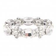 Stretch Bracelets. Silver Clear