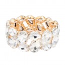 Stretch Bracelets. Gold with Blue