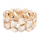 Stretch Bracelets. Gold with Blue