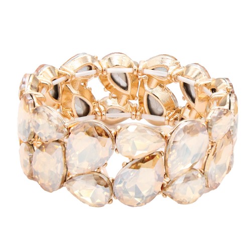 Stretch Bracelets. Gold With Topaz