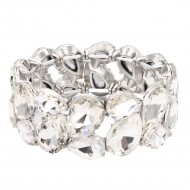 Stretch Bracelets. Silver Clear