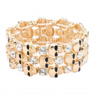 Stretch Bracelets. Gold Clear