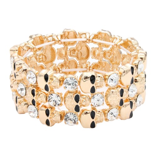 Stretch Bracelets. Gold Clear