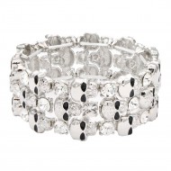 Stretch Bracelets. Silver Clear