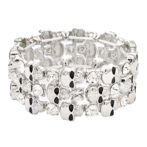 Stretch Bracelets. Silver Clear