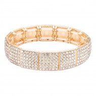 Stretch Bracelets. Gold Clear