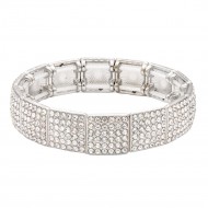 Stretch Bracelets. Silver Clear