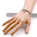 Stainless Steel With CZ Heart Cuff Bracelets