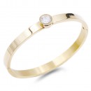 Gold Plated Stainless Steel Bangle Bracelets 6mm Width