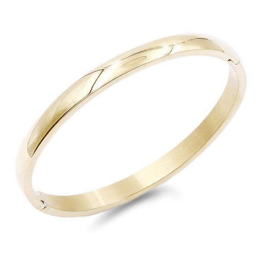 Gold Plated Stainless Steel Hinged Bangle Bracelets
