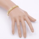 Gold Plated Bike Chain pattern Stainless Steel Hinged Bangle