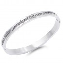 Silver Bike chain pattern Stainless Steel Hinged Bangle